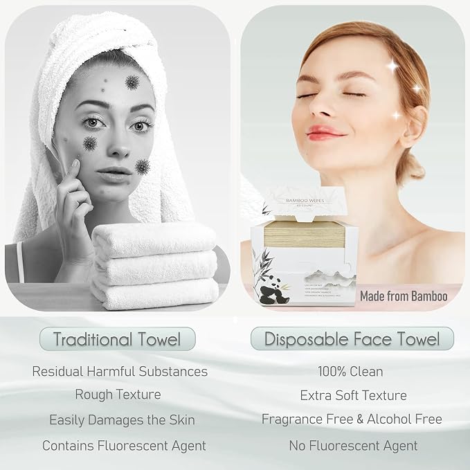 WOWOTEX Bamboo Rayon Disposable Face Towels - Image 4