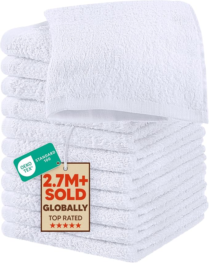 Utopia Towels 12 Pack Washcloths, 12x12 in, 100% Cotton, Fast Drying Soft Feel by Unknown