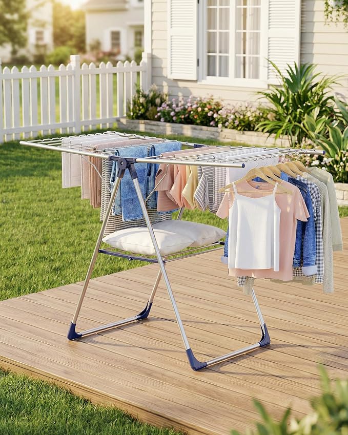 Sakugi Clothes Drying Rack, 55.5" Adjustable Wings, Foldable Design | Laundry - Image 9
