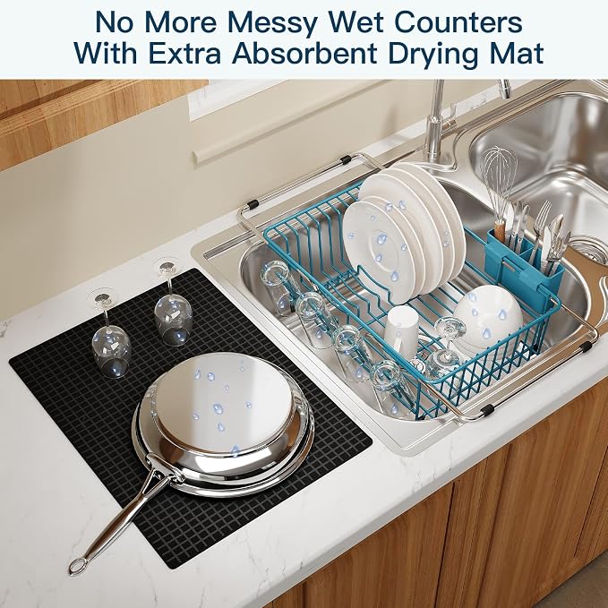 Blue Dish Drying Rack Over The Sink - Image 5