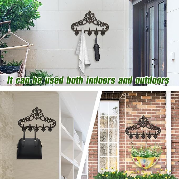 Sungmor Cast Iron Rustic Coat Hook Hanger - Image 7