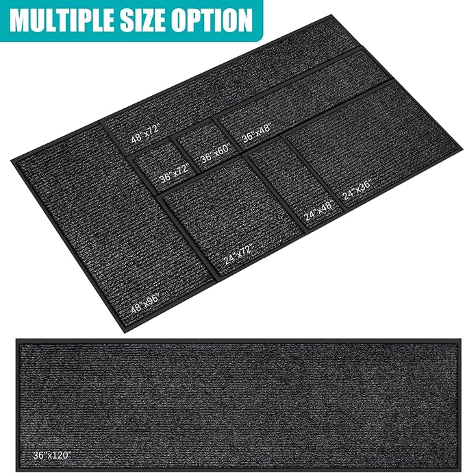 Azadx 3'x4' Front Door Mat Heavy Duty Indoor Outdoor Door Mat Non-Slip Backing Doormat for Entryway Stain and Fade Resistant Commercial Floor Mats Entry Mat Low Profile Welcome Door Mats