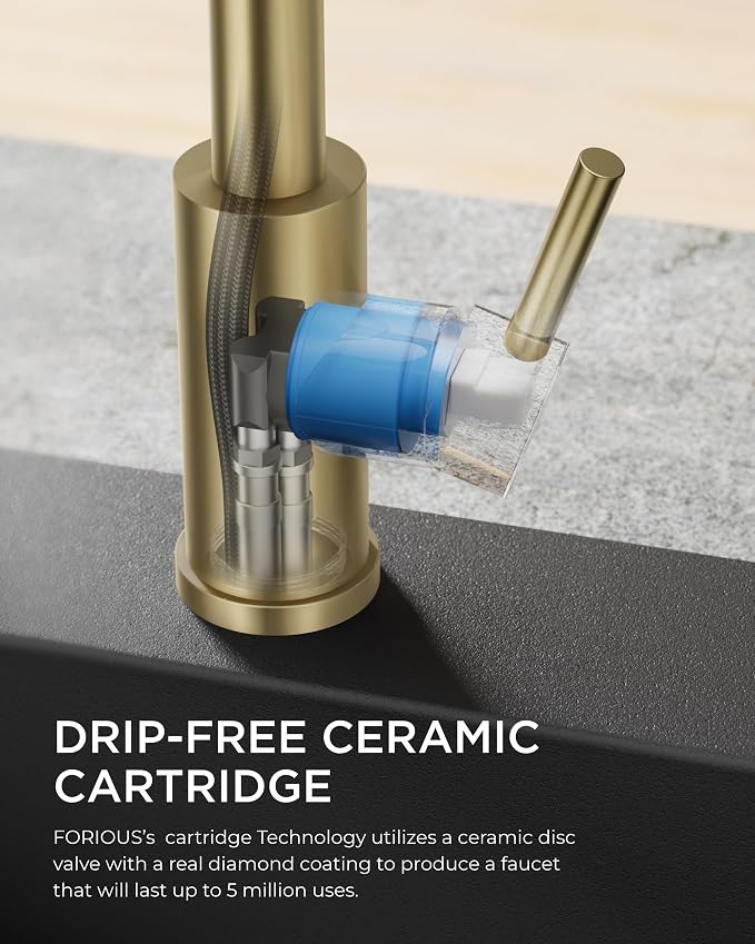 FORIOUS Gold Kitchen Faucet - Image 7
