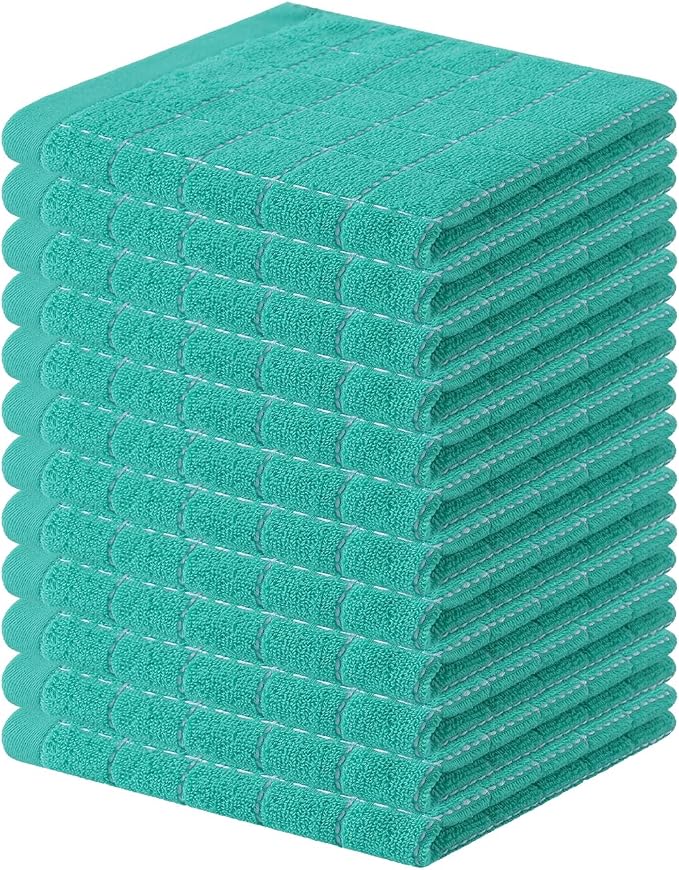 Homaxy 100% Cotton Terry Kitchen Towels, 12 Pack by Homaxy