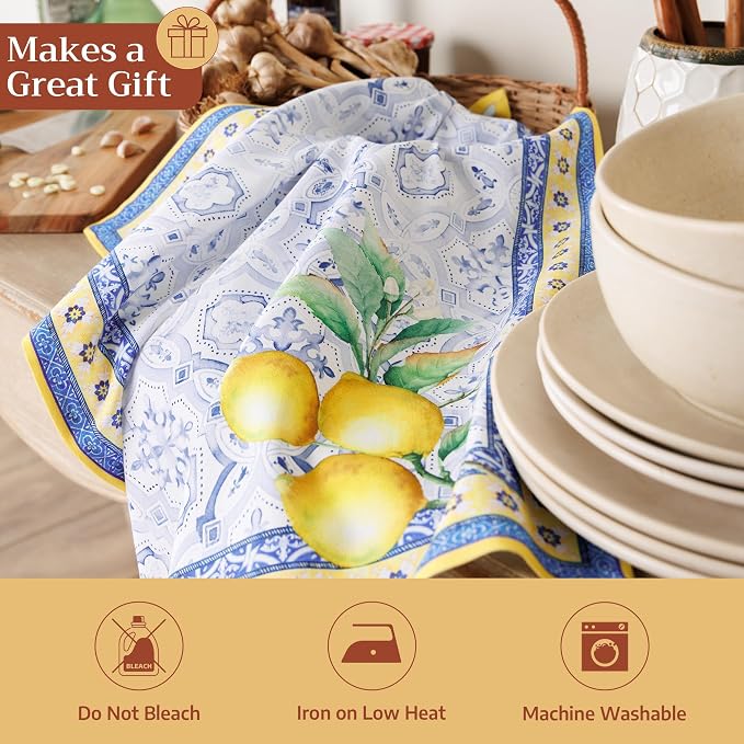 Maison d' Hermine Kitchen Towels Set of 3 Reusable 100% Cotton 27.50" x 20" - Image 5