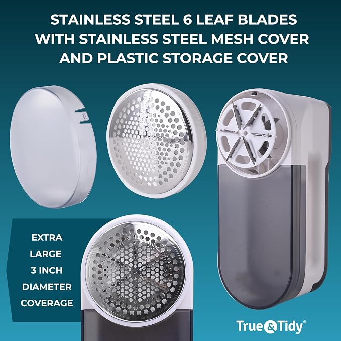True & Tidy XL Rechargeable Fabric Shaver & Lint Remover w/Built-in Light - Image 8