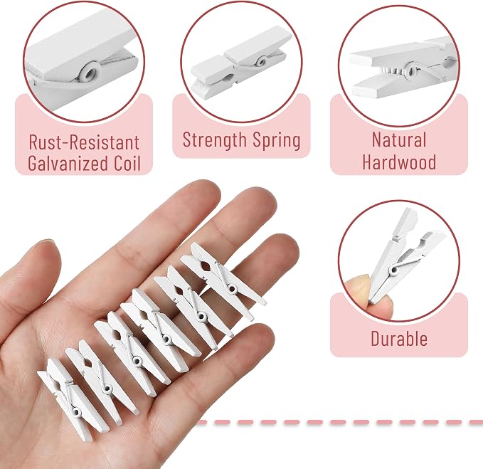 Mr. Pen- Wooden Clothes Pins, Natural Wood, 1.4 Inch | Mini Clothes Pins - Image 4