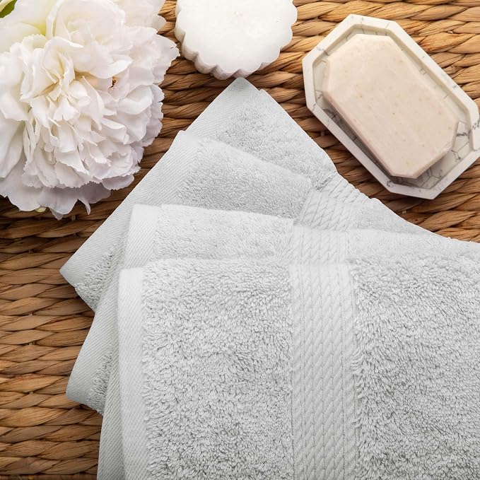 SUPERIOR Egyptian Cotton Plush & Absorbent, Hand Towel Set of 4, Soft Luxury - Image 5
