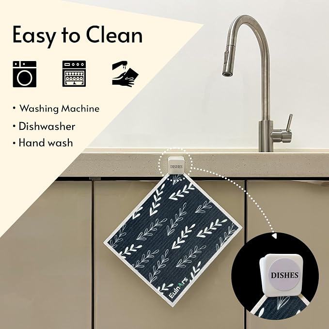 Eulnars Swedish Dishcloths, 8 Pack Reusable Paper Towels - Image 2