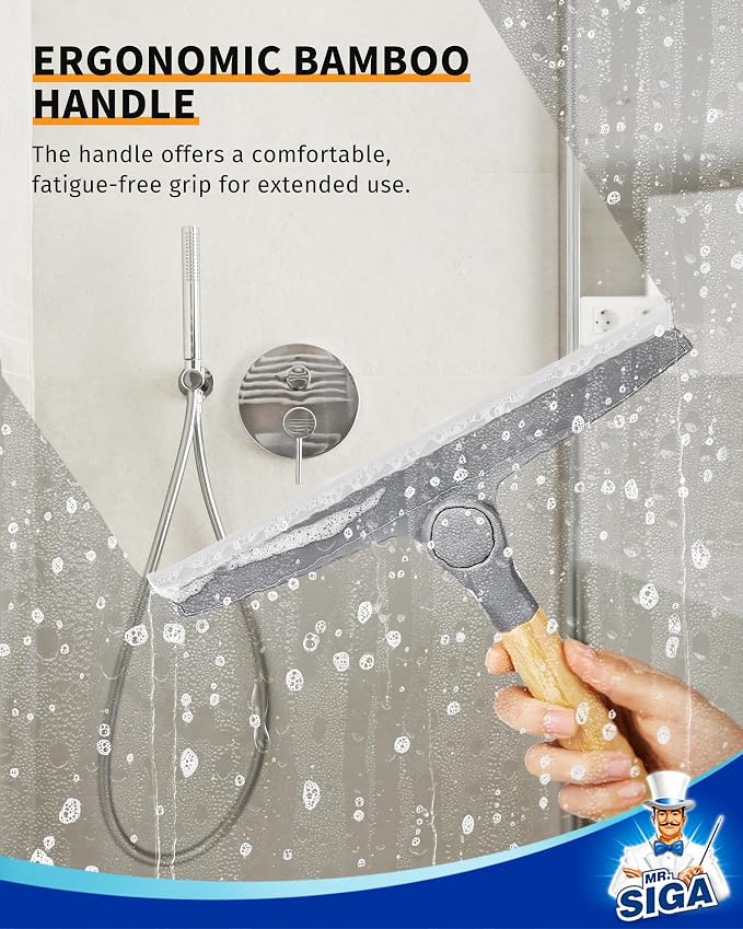 MR.SIGA Silicone Squeegee for Shower Door, 10 inch, showers and glass surfaces - Image 5