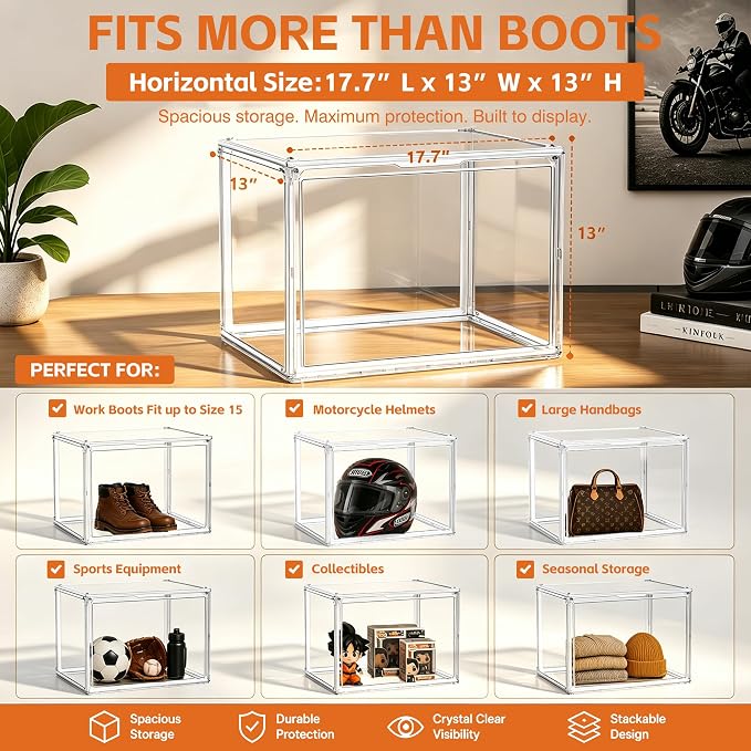 17.7'' XXX-Large Shoe Acrylic Display Case - Image 3