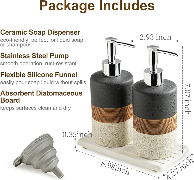 Ceramic Dish Soap Dispensers Set of 2 - Image 3