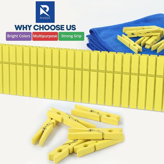 50pcs Colored Wooden Clothes Pins, Clothespins - Image 7
