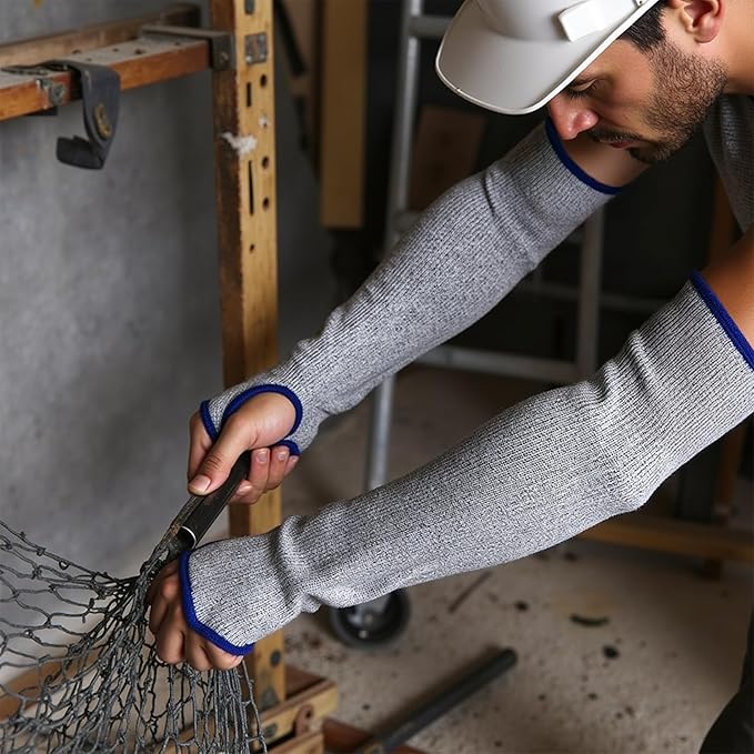 G & F PRODUCTS 100% Kevlar fiber by DuPont Cut Resistant Knit Sleeve, Sold by 6-piece pack