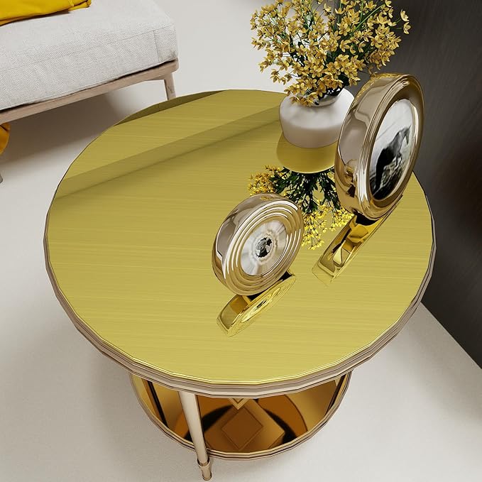 Gold Metallic Contact Paper Peel and Stick Countertop Contact Paper Self-Adhesive Waterproof DIY Decor Wallpaper for Shelf Liner Fridge and Cabinets 11.8"x80"