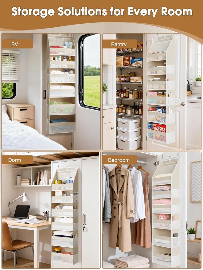 Over the Door Organizer, 6-Shelf Closet Hanging Storage - Image 7