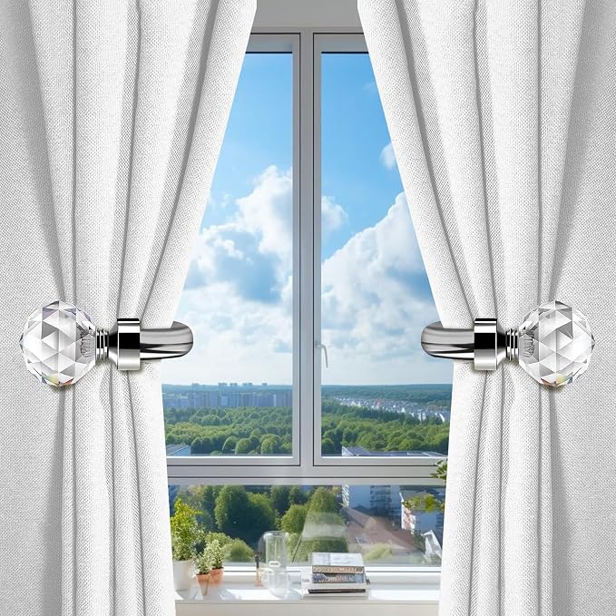 HIKMLK Crystal Curtain Holdbacks 2pcs, Metal Curtain Tieback Pull Back - Image 5