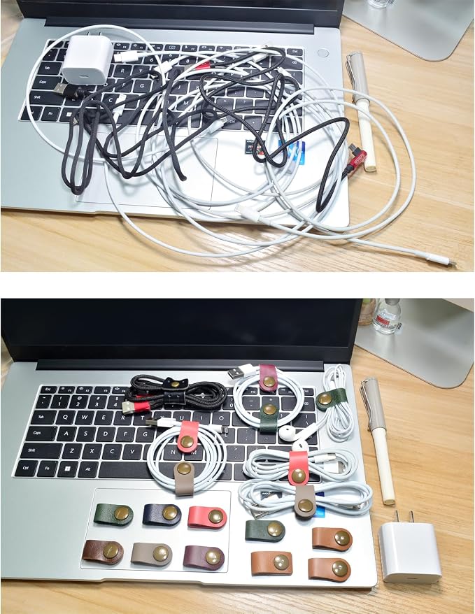 CAILLU Leather Cord Organizer, Cable Ties - Image 9
