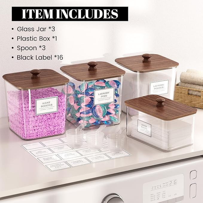 HomePekite Laundry Pods Storage Container, Detergent Powder Container, - Image 4