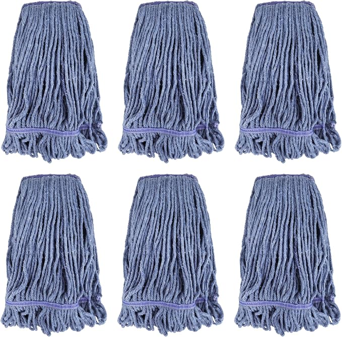 Commercial Heavy Duty Mop Heads Replacement: 6 Packs Industrial Wet Mop Head by BeiLan