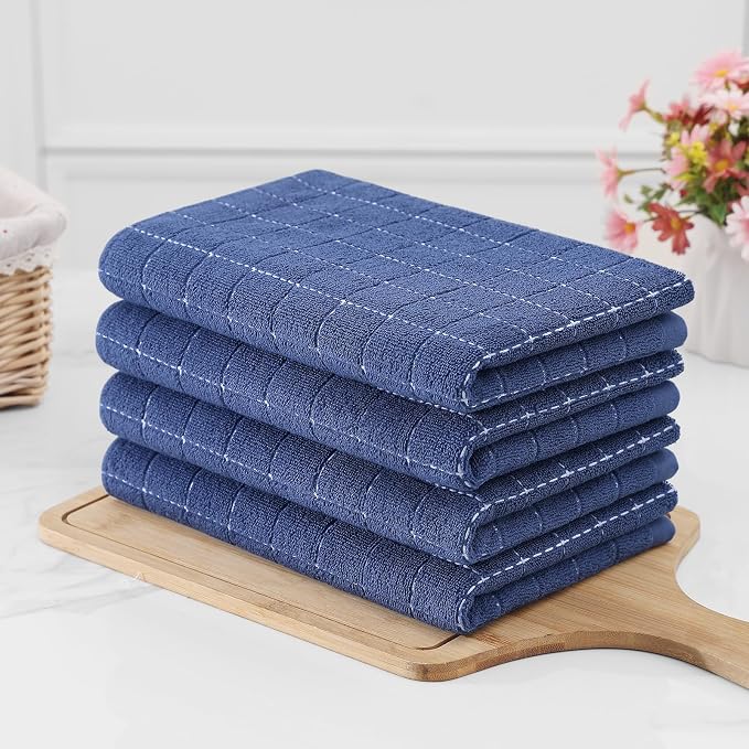 Homaxy 100% Cotton Terry Kitchen Towels, Large 4 Pack - Image 6