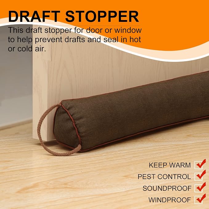 TORRAMI 32" Door Draft Stopper Under Bottom Insulation Noise Air Stopper 2.36LB - Image 2
