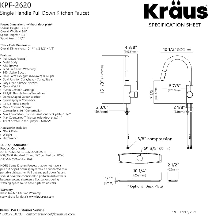 KRAUS Champagne Bronze Pull Down Kitchen Faucet KPF-2620SFACB | QuickDock top - Image 17