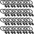 40 Pack Curtain Rings with Clips, Window Clip Rings Black Curtain Hooks Hangers by Azmoncy
