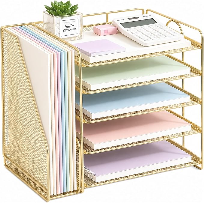 OPNICE Desk Organizer, 5-Tier Paper Organizer Letter Tray, Office Desk by OPNICE