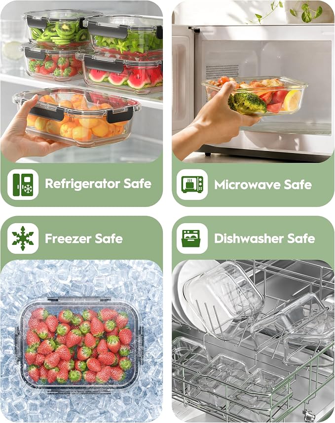 Canfanni 40 Piece Glass Food Storage Containers - Image 5