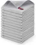 Homaxy 100% Cotton Waffle Weave Dish Cloths, 12 Pack, Light Grey by Homaxy