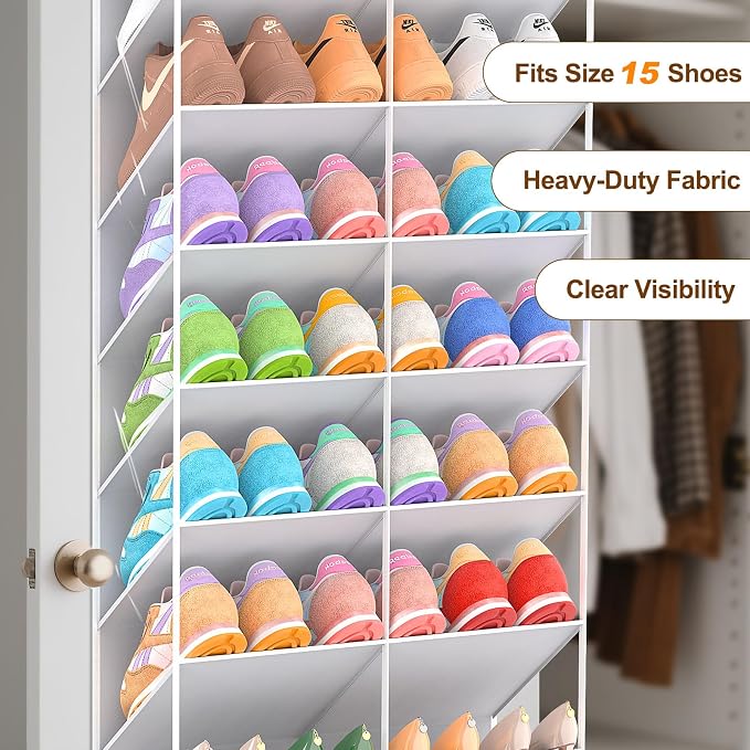 20-30 Pairs Over the Door Shoe Organizer, 10-Tier Door Shoes Rack, Handing - Image 5
