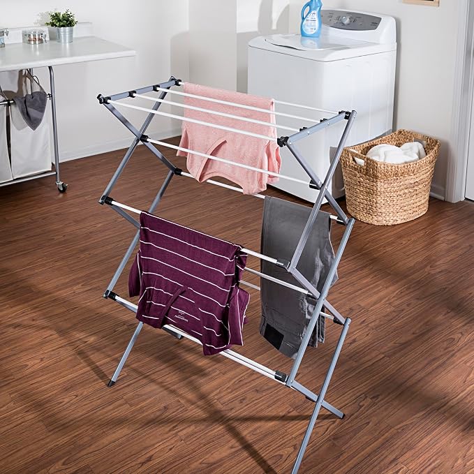Honey-Can-Do Deluxe Metal Collapsible Clothes Drying Rack, 50 lbs - Image 2