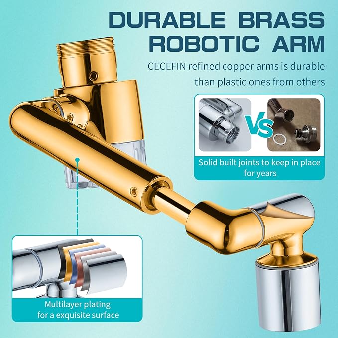 CECEFIN 1440° Sink Water Filter Faucet Extender 3.0, Telescopic Robotic Arm | - Image 5