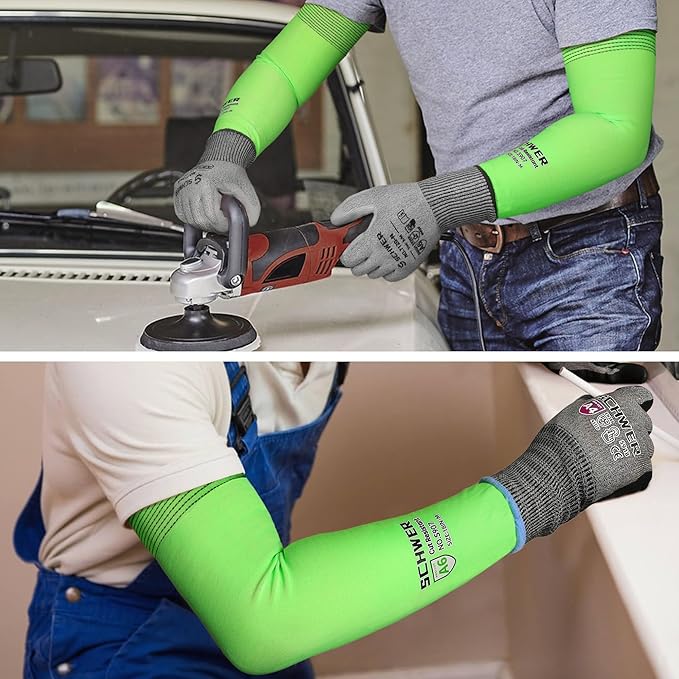Schwer Ultra-Thin ANSI A6 Cut Resistant Arm Sleeves, 21 Gauge Comfortable and Breathable Protective Sleeves, Arm Protectors for Thin Skin and Bruising, Work, Gardening, Farming, Outdoors, Non-PFAS, L