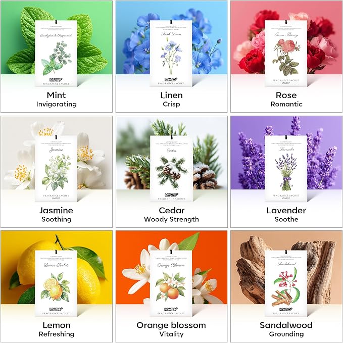 MYARO 12 Pack Cedarwood Scented Sachets, Closet Deodorizer Car Freshener - Image 7