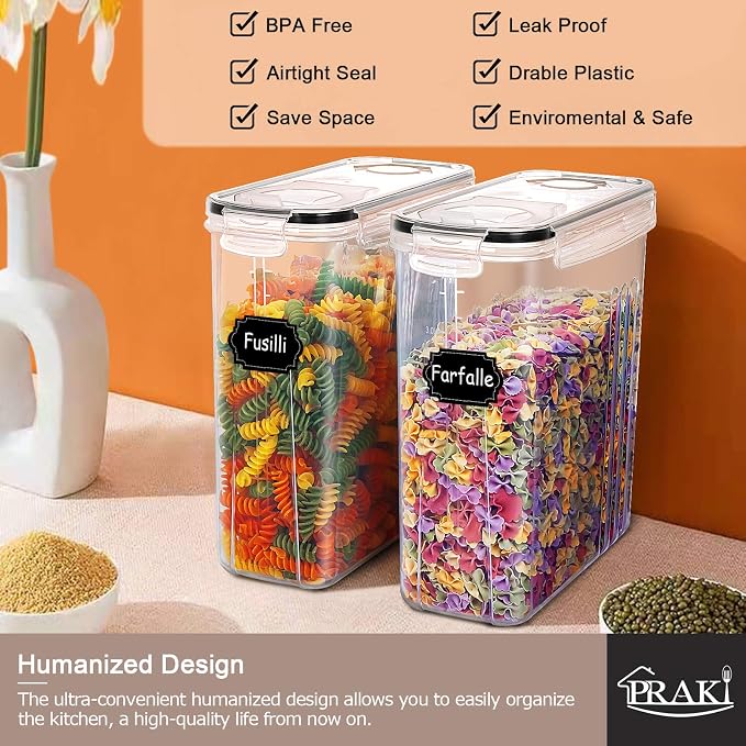 5PCS Large Cereal Containers Storage, Food Storage Containers | Plastic Dry - Image 3