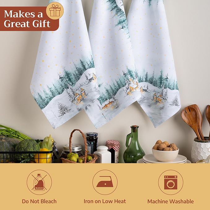 Maison d' Hermine Kitchen Towels Set of 3 Reusable 100% Cotton 27.50" x 20" - Image 5