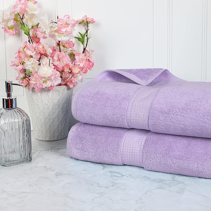 SUPERIOR Egyptian Cotton Pile Heavyweight Bath Sheet, 2 Piece Set, Ultra Soft - Image 2
