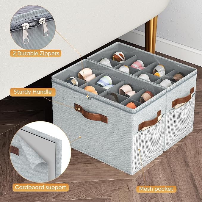 2 Pack Shoe Organizer for Closet, Foldable Shoe Storage - Image 4