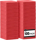 AIDEA Microfiber Cleaning Cloth Red-100PK, Soft Absorbent Shop Rags, Microfiber by AIDEAHOME