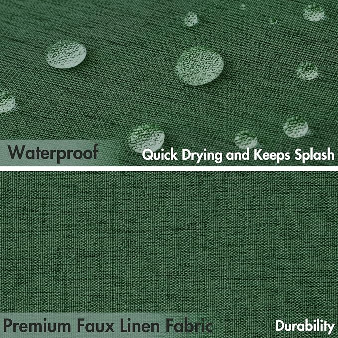 MIULEE 72"x84" Extra Long Scalloped Linen Shower Curtain Dark Green - Image 4