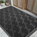 Yimobra Large Door Mat 47x32, All-Weather Waterproof Outdoor Mats for Front Door, Non Slip Rubber Doormat for Patio Proch Outside Entryway Indoor, Black