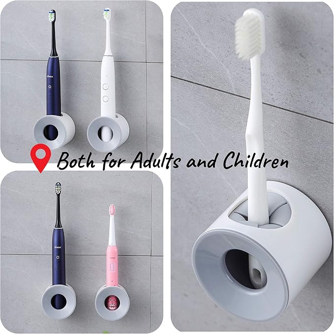 Electric Toothbrush Holder, Wall Mounted Shower Space-Saving Caddy, Toothbrush - Image 6