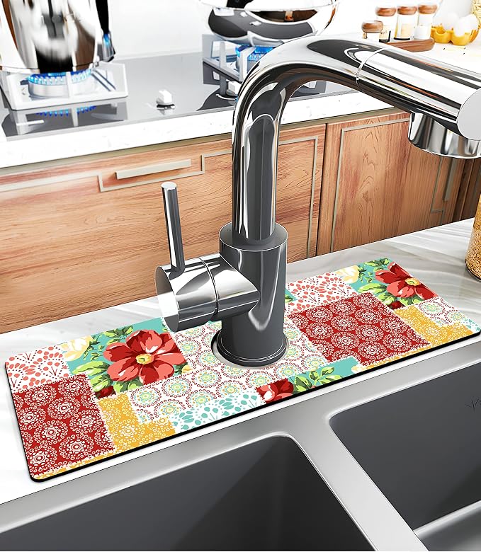 Kitchen Sink Splash Guard Faucet Mat Super Absorbent Fast Drying Mat Sink - Image 2