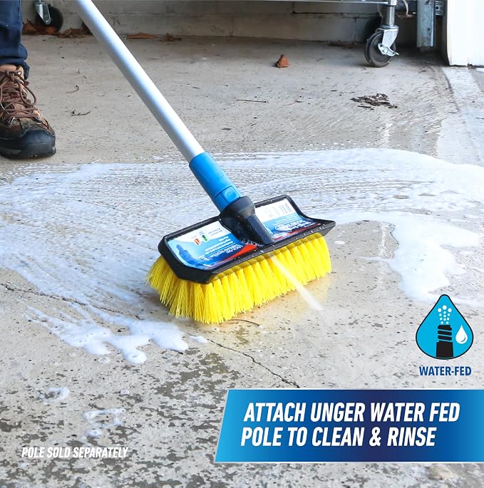 Unger Professional Hydropower Lock-On 10” Bi-Level Scrub Brush, Cleaning - Image 4