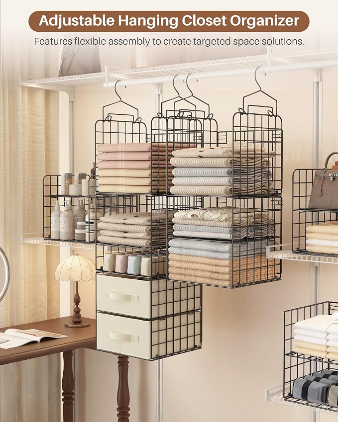 4 Tier Metal Hanging Closet Organizer - Image 4