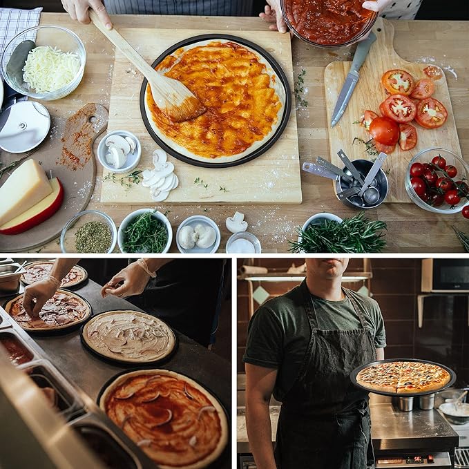 4 Pack 12 Inch Pizza Screen, Nonstick Round Pizza Screen Aluminum Seamless Pizza Baking Tray for Oven