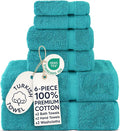 Chakir Turkish Linens 100% Cotton 6-Piece Towel Set, Aqua | Premium Turkish by ChakirTurkishLinens