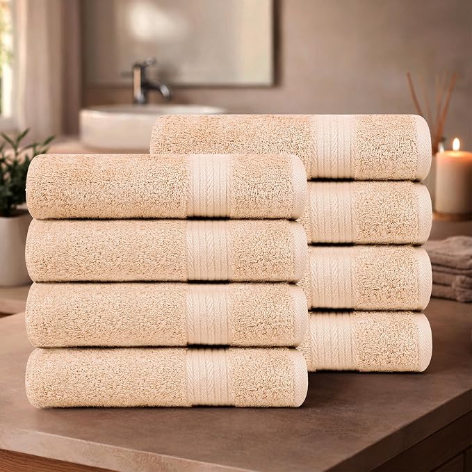100% Cotton Hand Towels 18x28 Inches, 600 GSM, Soft & Absorbent - Image 2